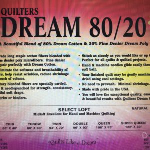 Quilters Dream 80/20 Blend Batting