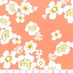 108", yellow, coral, cream, cotton, sateen, floral, quilt backing, Ruby Star Society, wide back, Rashida Coleman Hale, whatnot